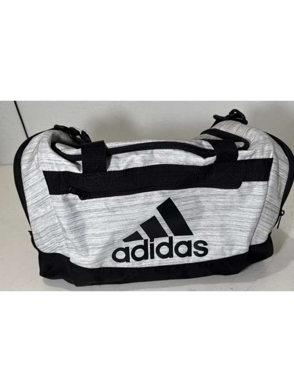 adidas Diablo Small II Duffel Bag 20L Zip Strap White Black Hex Print